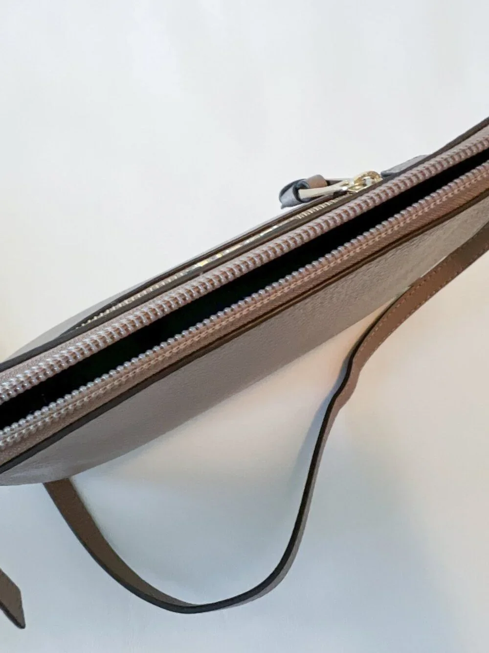 Lodis “Charlotte” Taupe Beige Pebbled Leather Crossbody Bag